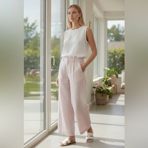 Lands End Wide Leg Linen Pant Pale Pink
Women’s Size 12 P